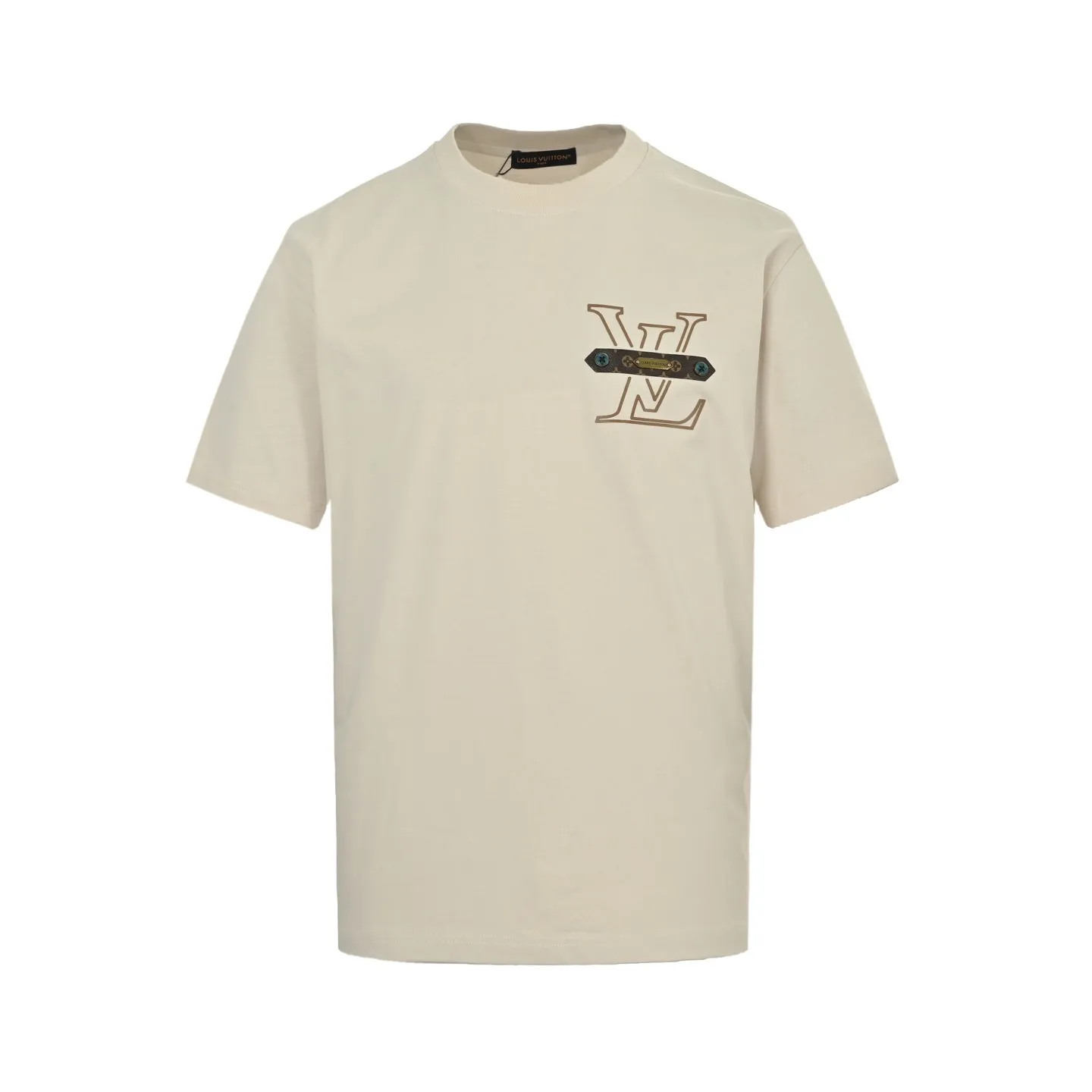 Louis Vuitton/Louis Vuitton 25ss chest letter printed presbyopia leather short sleeves